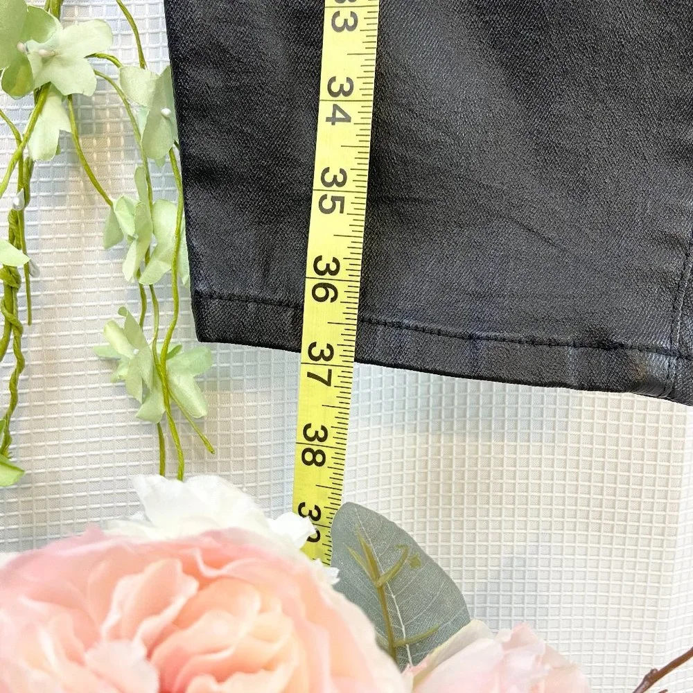 Motherhood Plus Size Indigo Blue Coated Skinny Leg Ankle Pant Black 1X - Picture 8 of 13